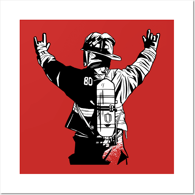 Rockin' Firefighter Wall Art by vexeltees